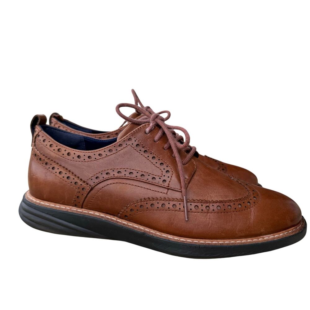 Cole Haan Grand Shadowlite Wingtip Oxfords Brown Leather Lace Up Men’s - Size 8 - Picture 2 of 8